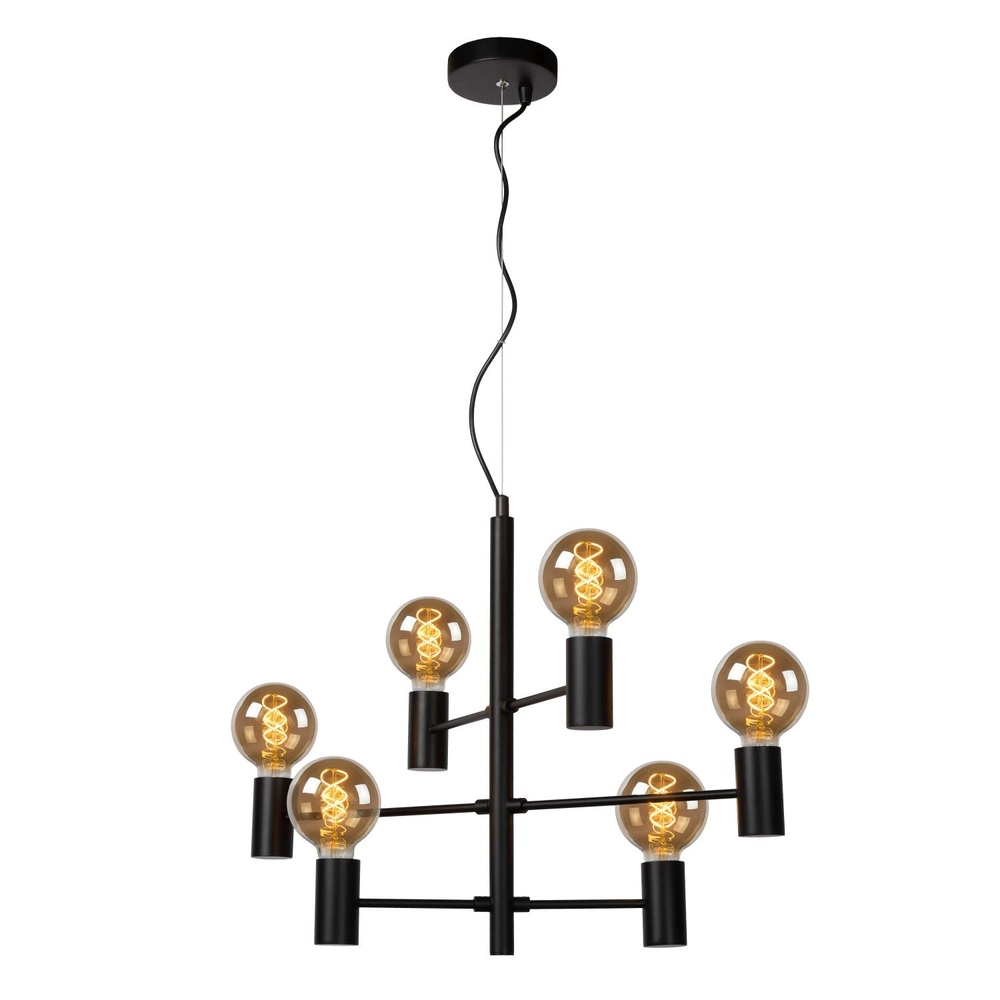 Lampe suspendue Leanne Noir à 6 lumières Lucide 5411212211095