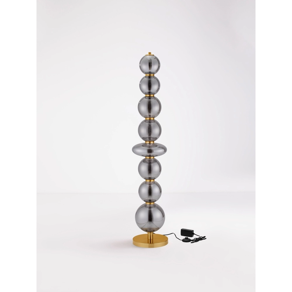 Lampadaire de conception Navi Or avec verre fumé Lyora 5212017477590