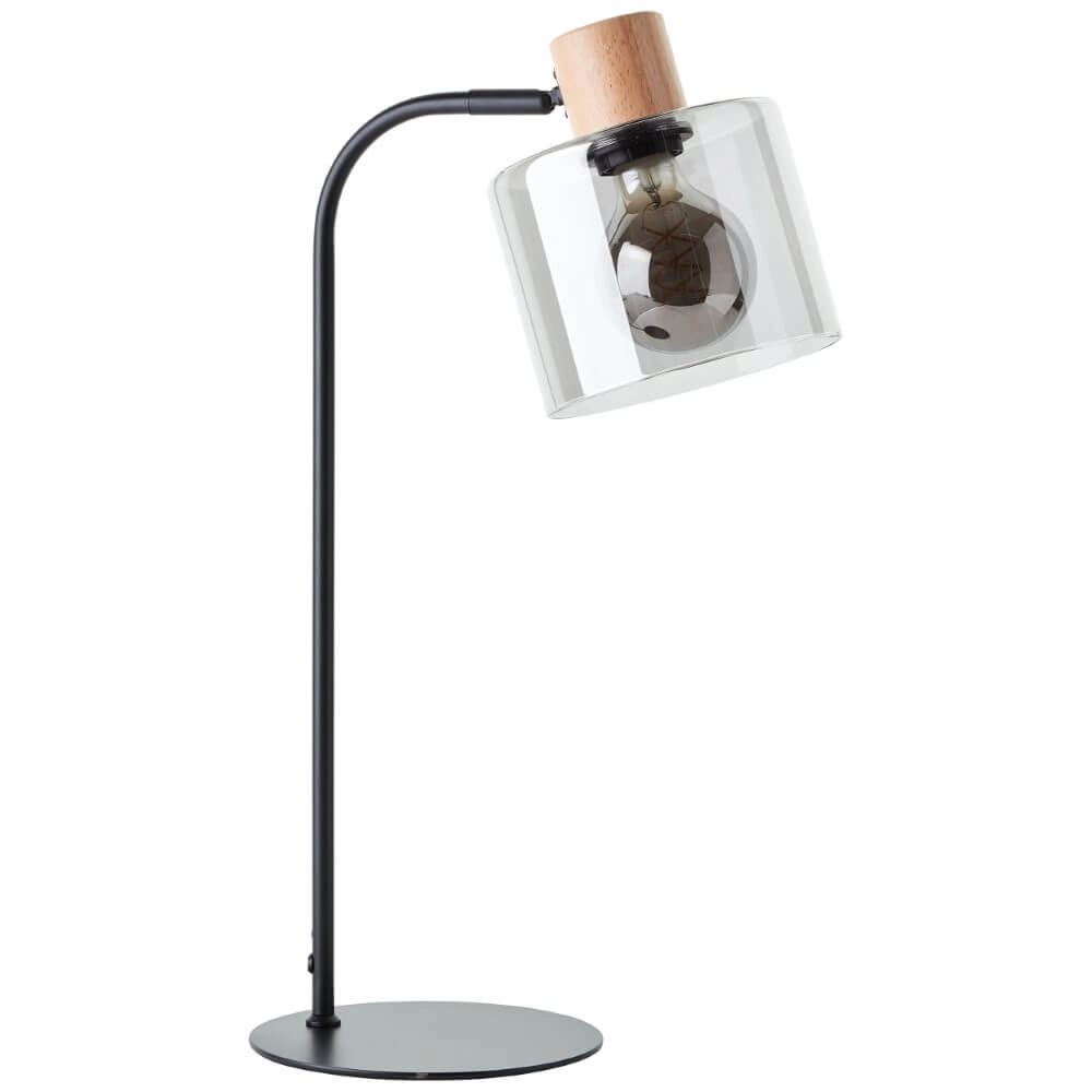 Lampe de table Weald noir avec du bois Brilliant 4004353419263