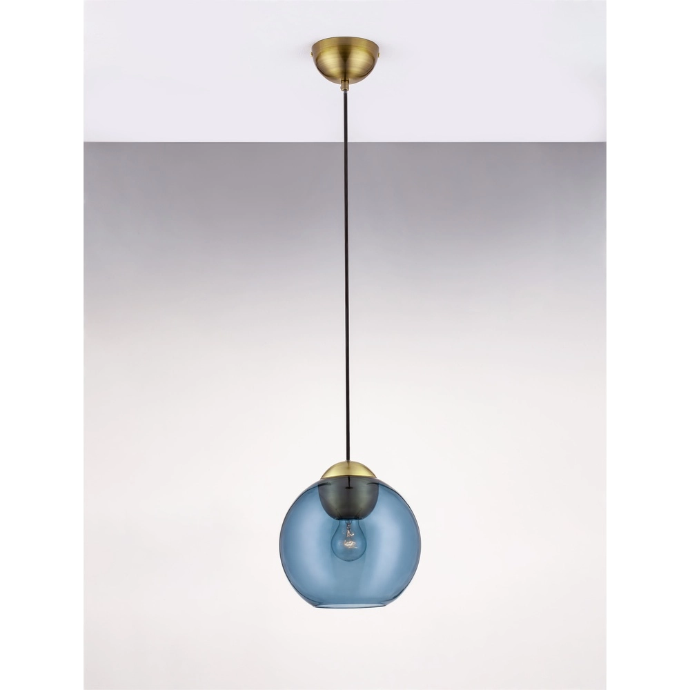 Suspension design Midori verre bleu Lyora 5212017434258