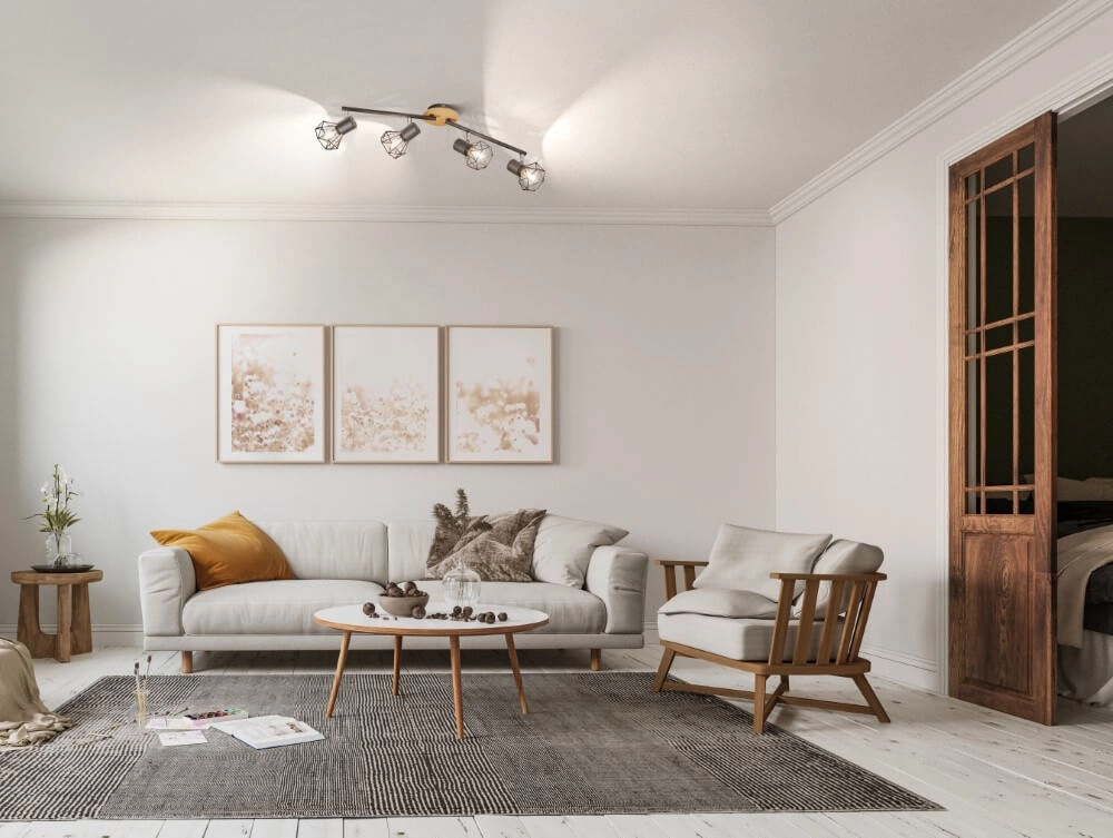 Plafonnier 4 lumières Ran noir Fischer & Honsel 4003694213868