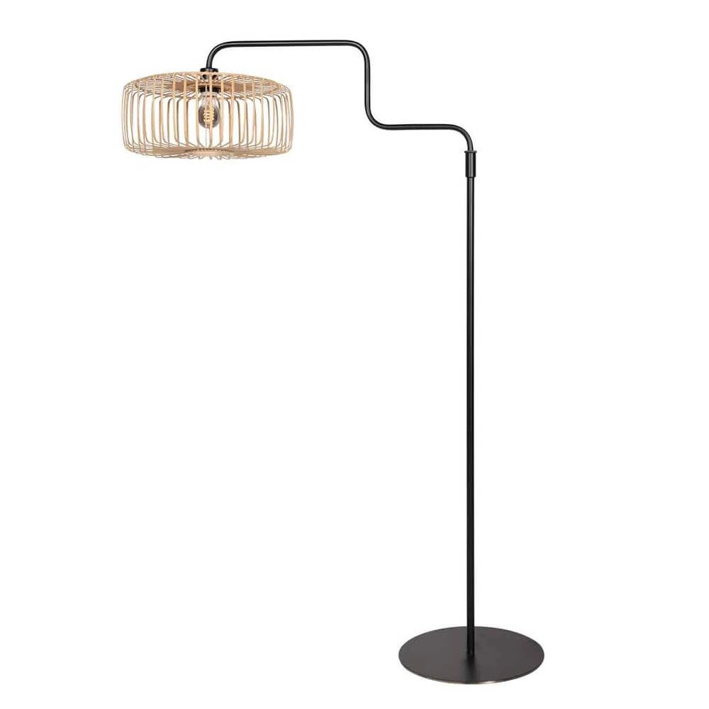 Lampadaire Bloeba noir avec bambou Steinhauer 8712746176919
