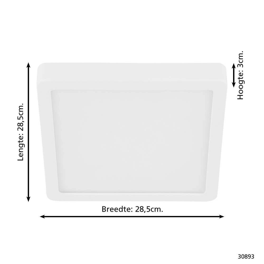 Plafonnier carré Fueva 5 4000K blanc Eglo 9002759308933