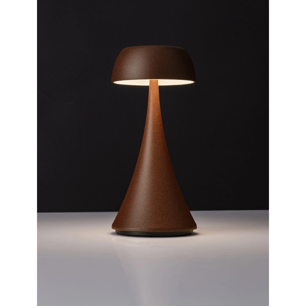 Lampe de table Ycro brun rouille rechargeable avec USB