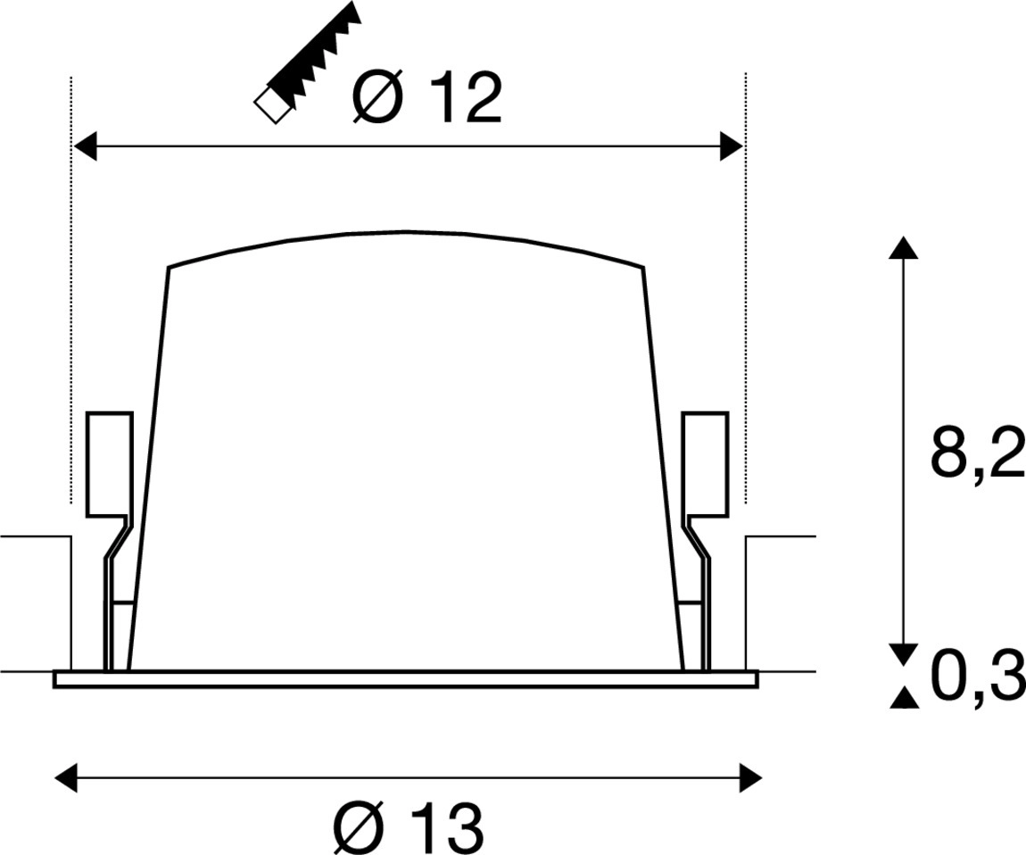 Spot encastré Numinos L noir/chrome 2700K - 20 deg SLV 4024163309950