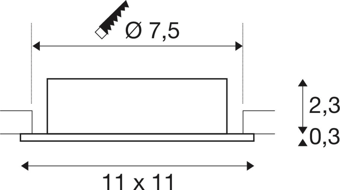 Spot encastré New Tria 75 XL carré - noir - GU10 SLV 4024163280532