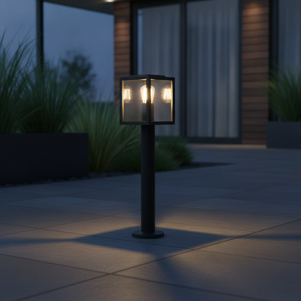 Lampe de jardin noire Lidio 60 cm