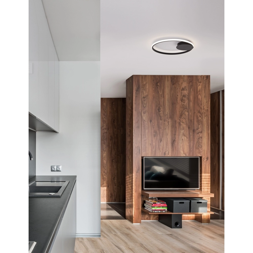 Plafonnier rond Fuline noir Ø 50cm Lyora 5212017419682