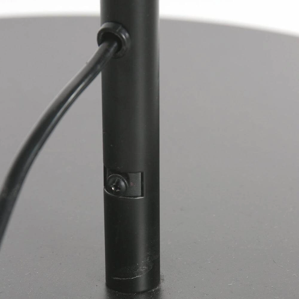 Lampadaire Curve noir avec abat-jour blanc Ø 50cm Steinhauer 8712746179415