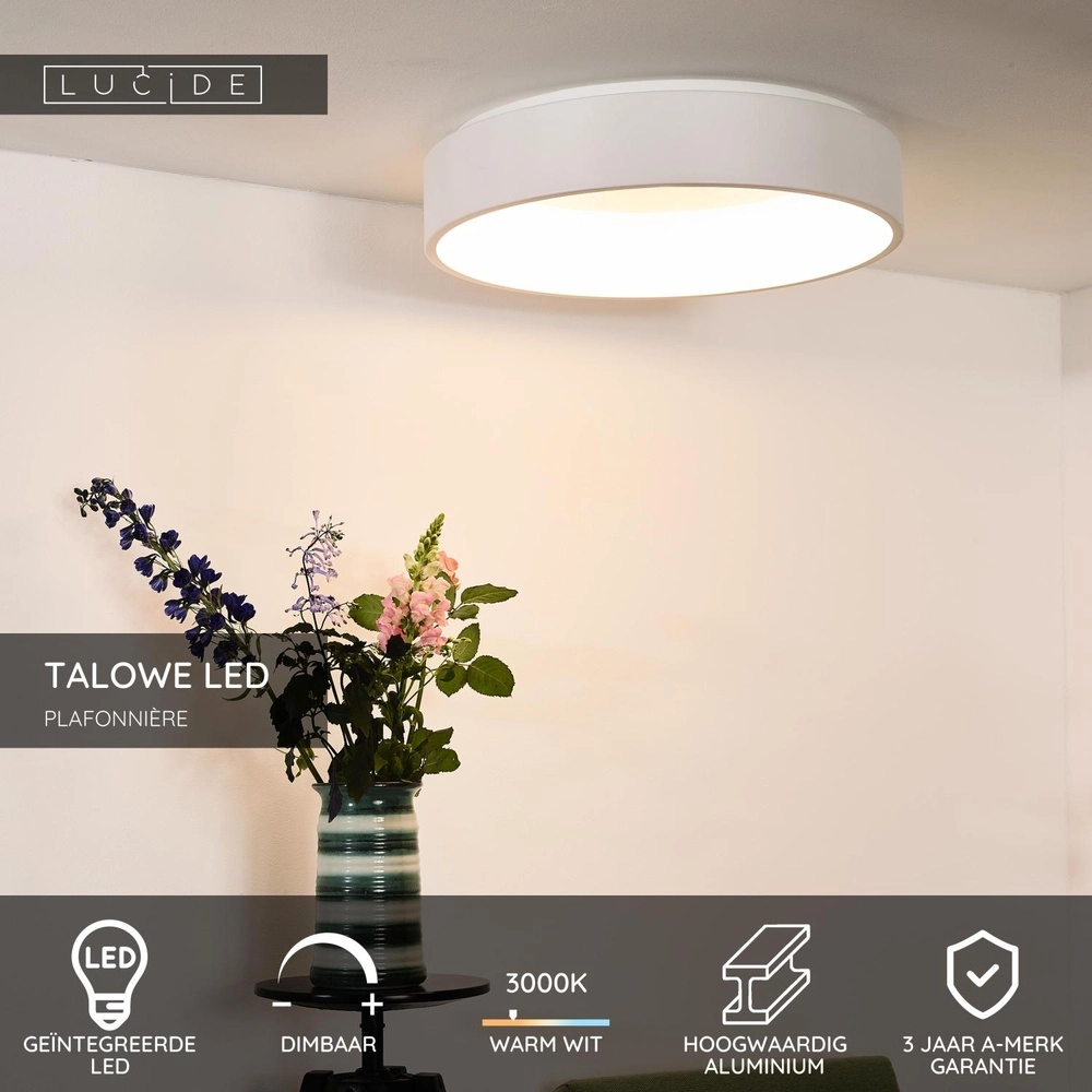 Éclairage de plafond Talowe Led Ø 60 cm de blanc Lucide 5411212460653