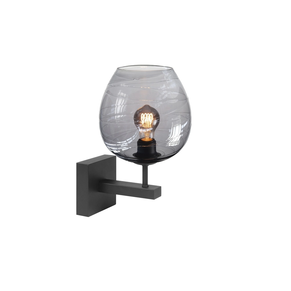 Applique murale Fantasy noir avec verre fumé