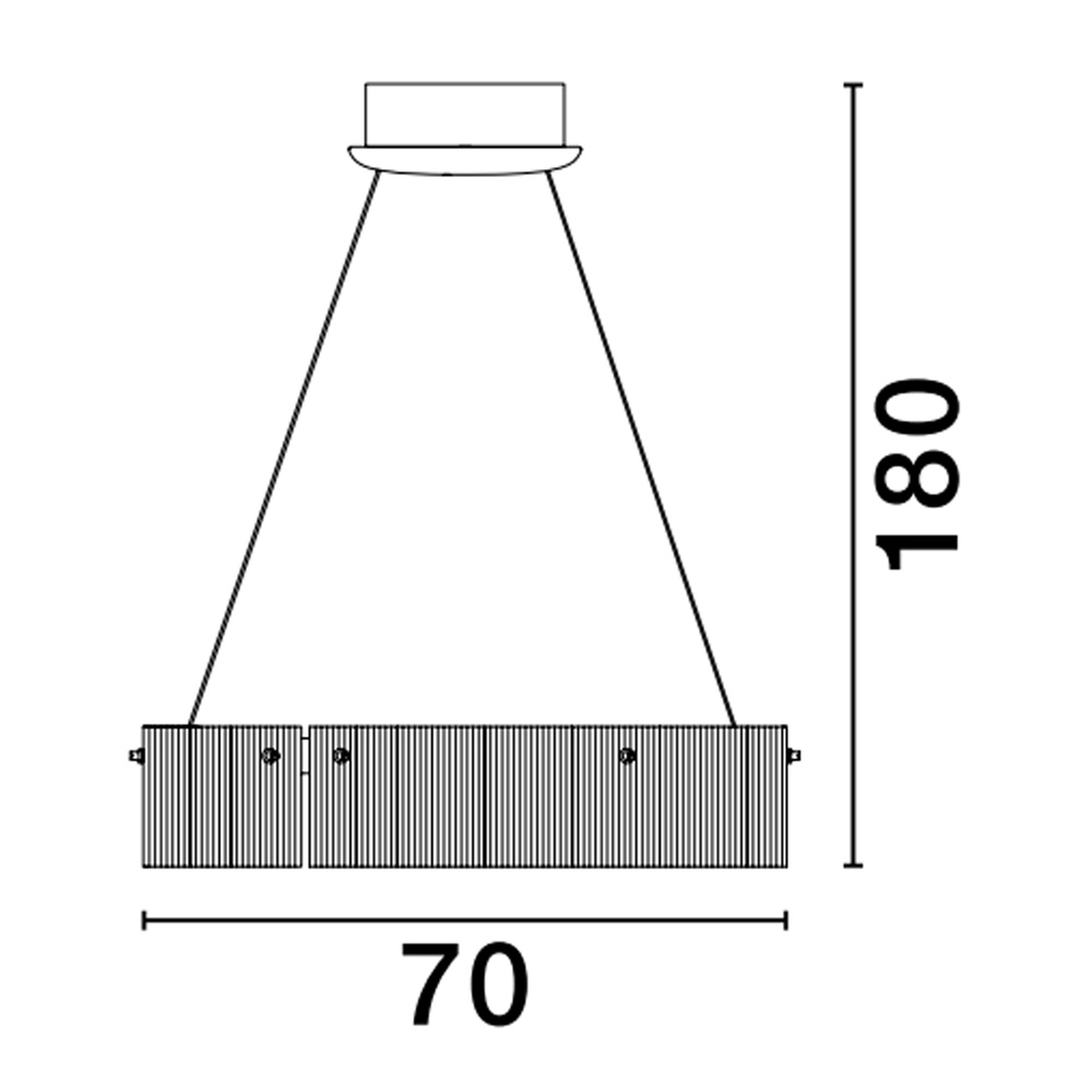 Suspension design Pauline noir avec verre Ø 70cm Lyora 5212017445384