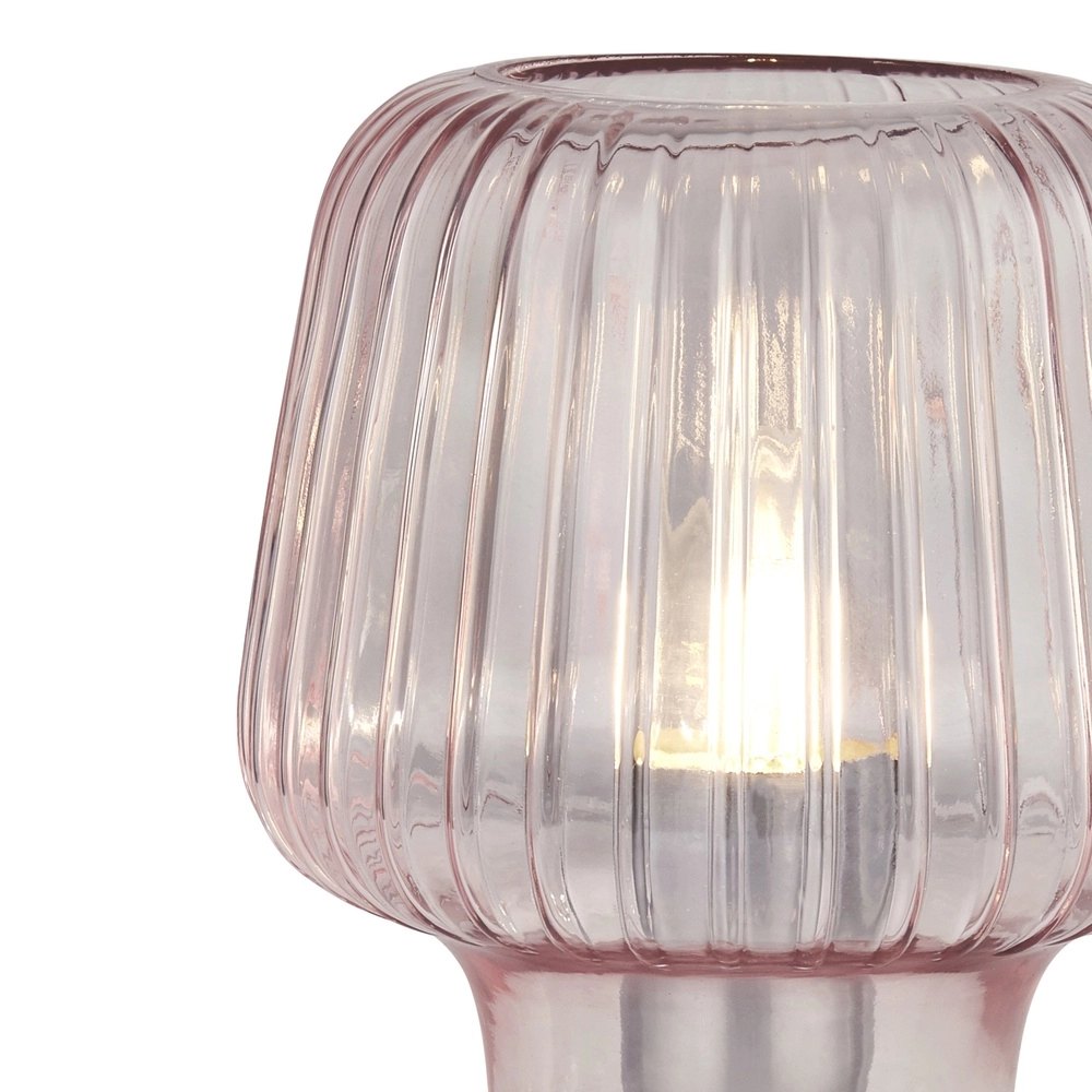 Lampe de table rose Aria verre Searchlight 5053423254586