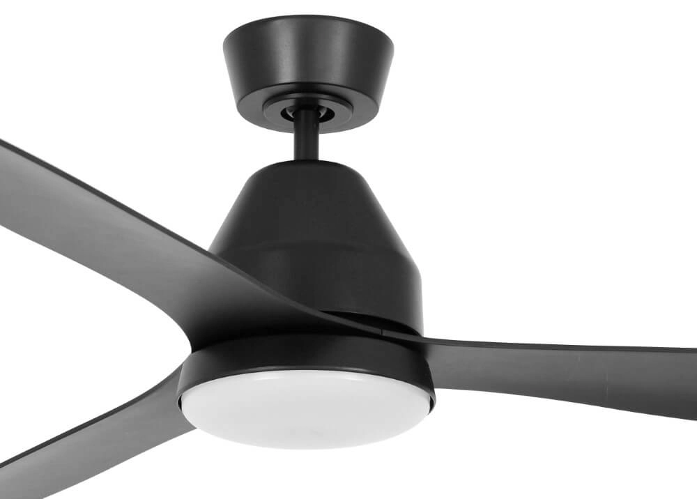 Ventilateur de plafond noir avec lampe Whitehaven Ø 143cm IP55 Beacon 9333509136477