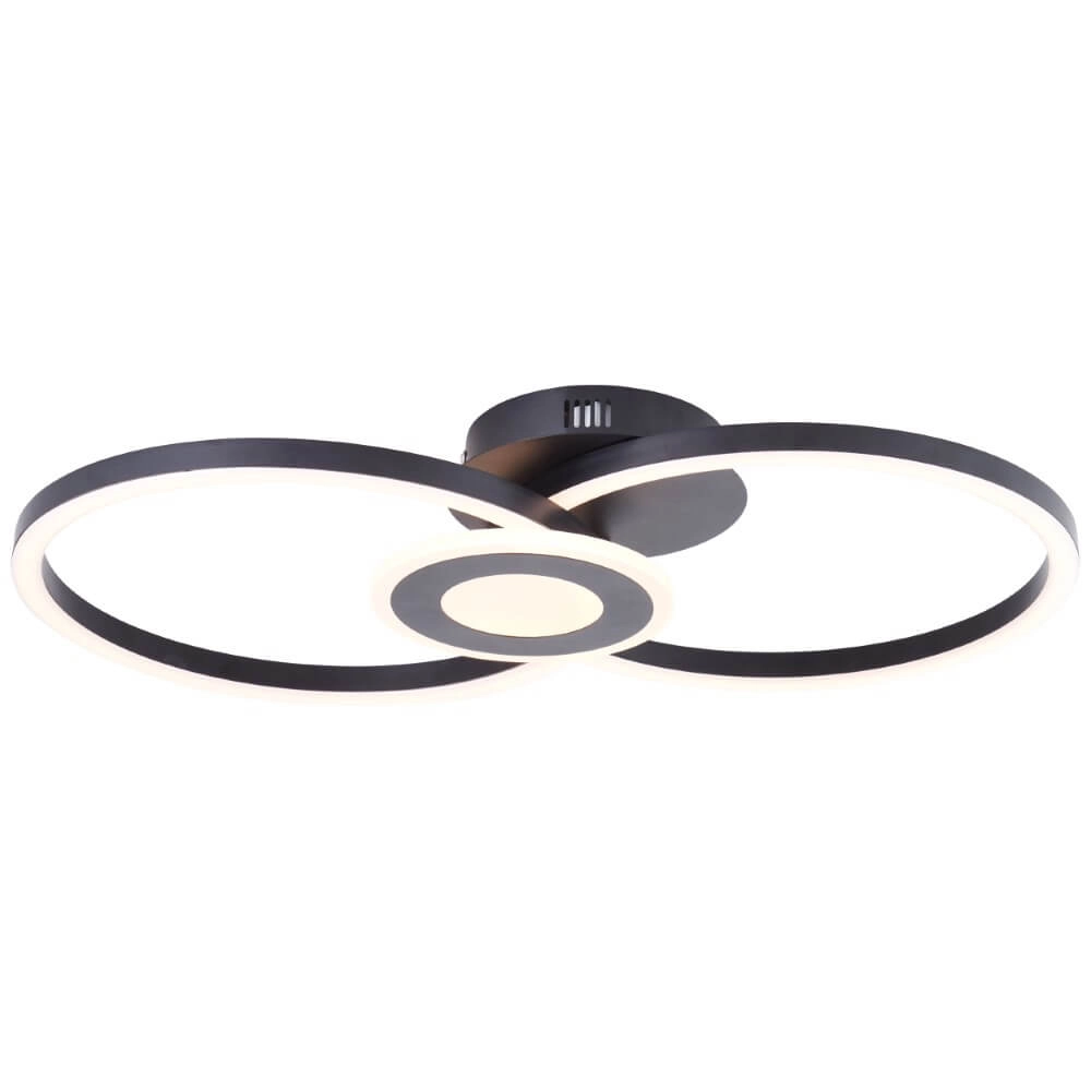 Plafonnier Bray rond noir Brilliant 4004353420023