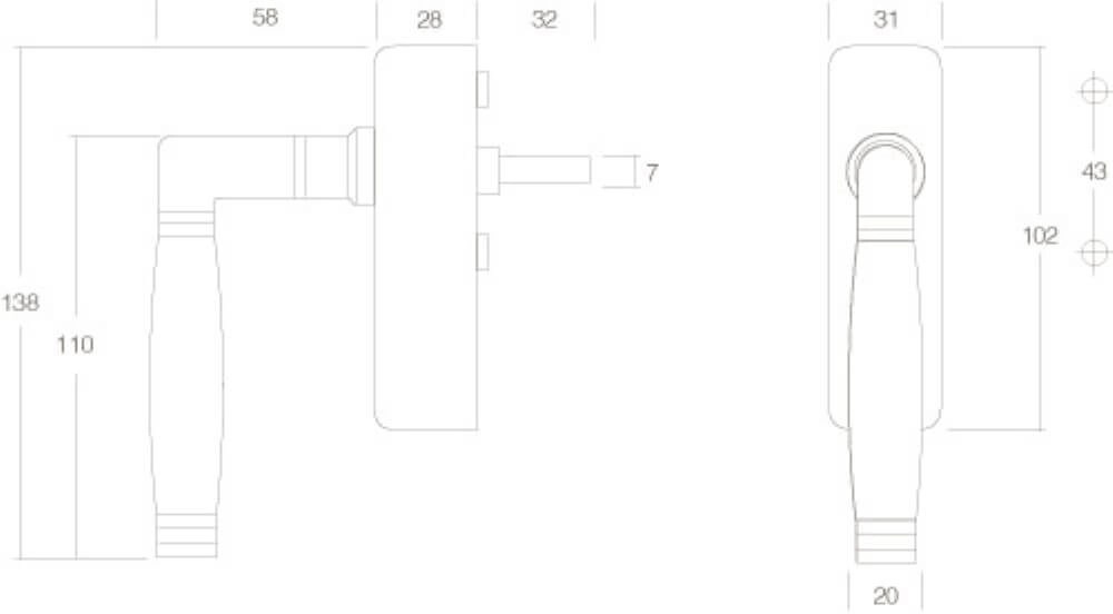 Poignée de fenêtre classique Ton 222 Nickel verrouillable Intersteel 8714186116418