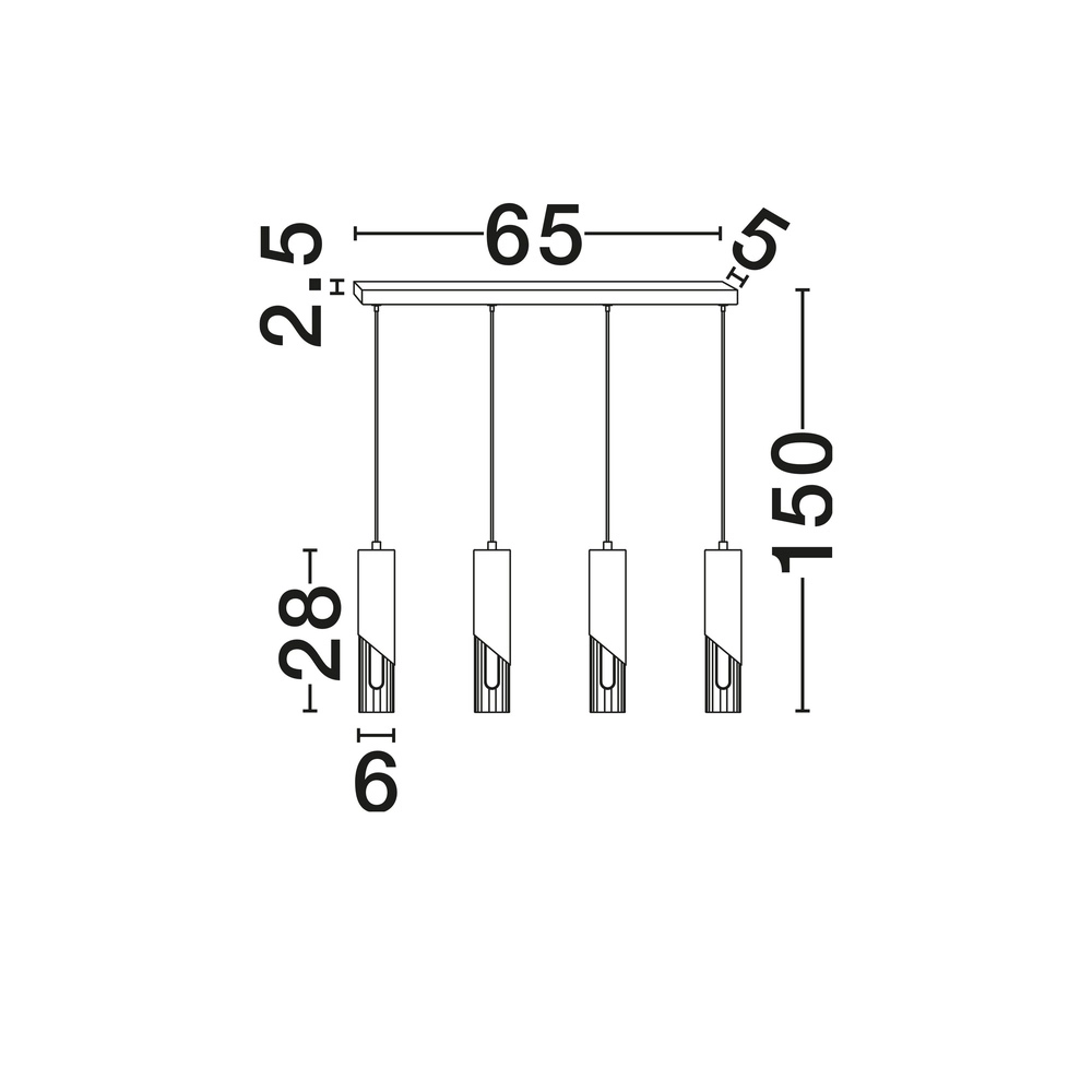 Lampe pendante de conception Modesto Or 4 lumières Lyora 5212063501461
