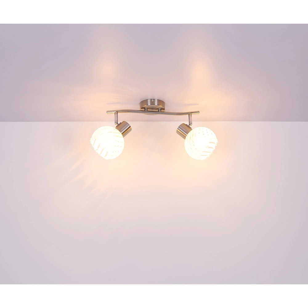 Lampe de plafond Willy Nickel 2-light Globo 9007371406104