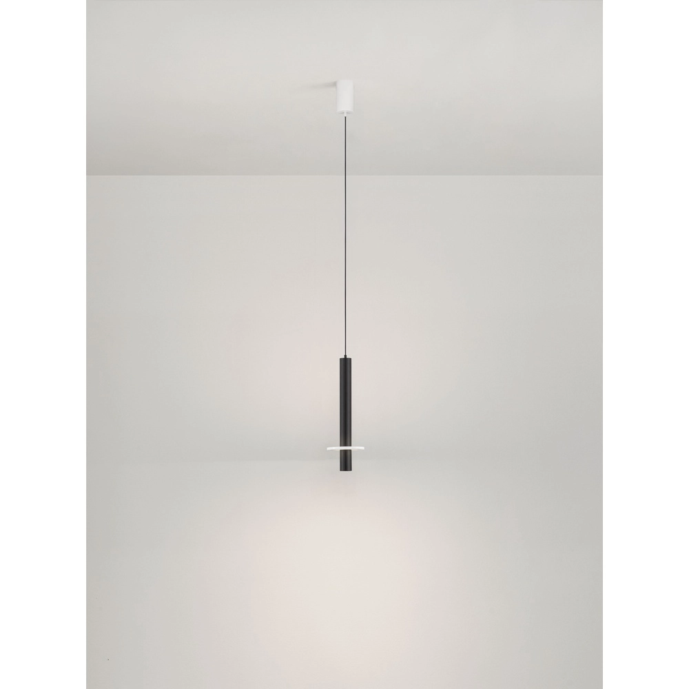 Lampe pendante de conception Noemi noir avec blanc Ø 11cm Lyora 5212063503274