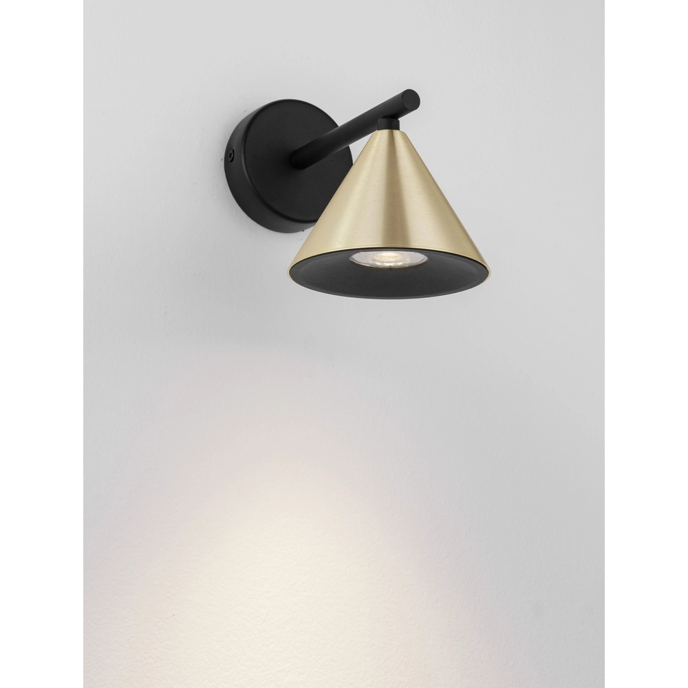 Applique murale Conico Single noir avec or Lyora 5212017475374
