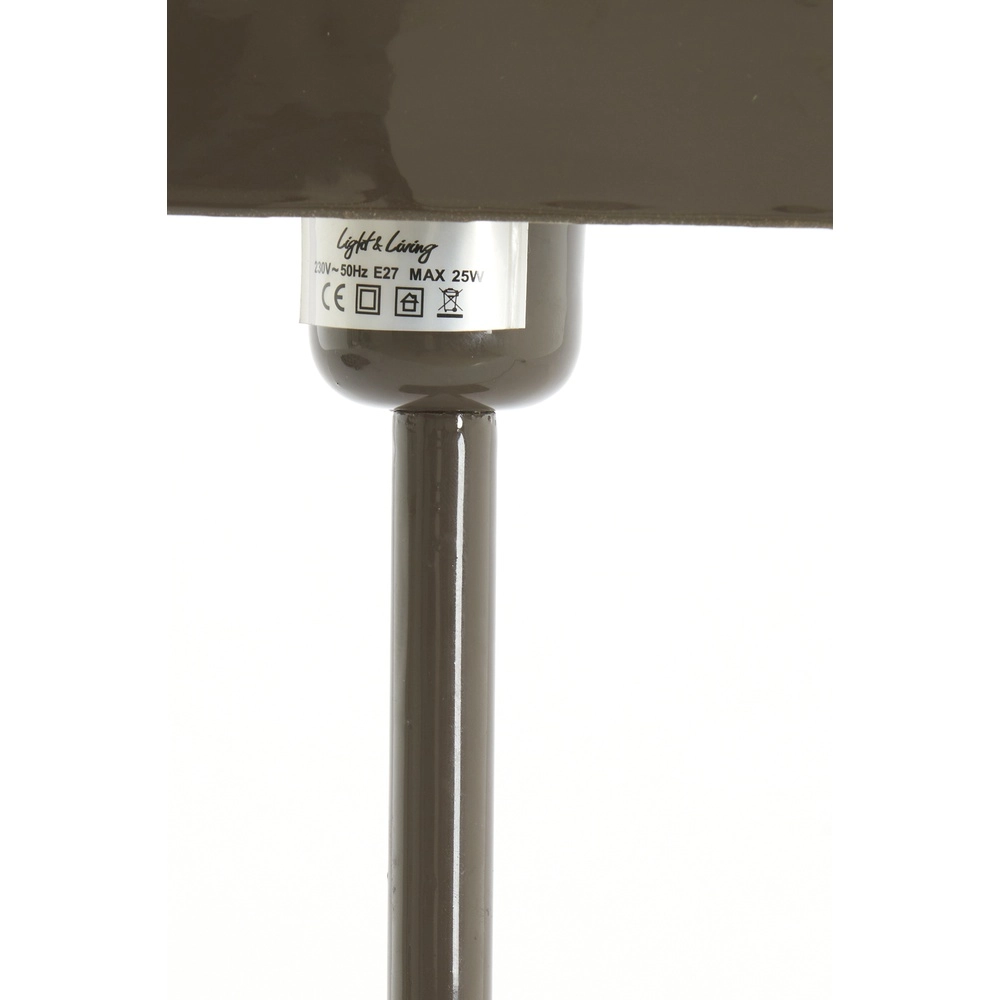 Lampe de chevet Elenie 25x13cm - brun foncé brillant Light & Living 8717807818876