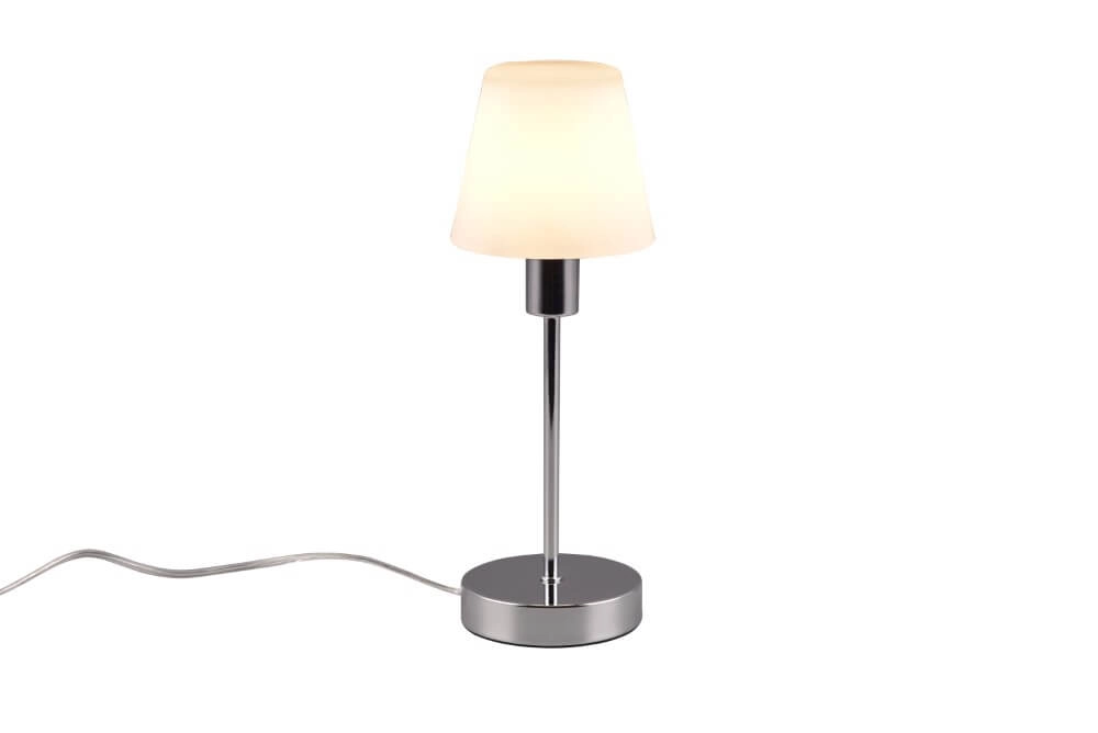 Lampe de table Luis Ii chromé avec verre blanc Lampe de table Luis Ii chromé avec verre blanc