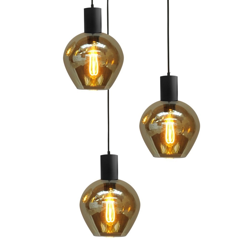 Lampe suspendue Bounty Verre fumé à 3 lumières Masterlight 8718121247830