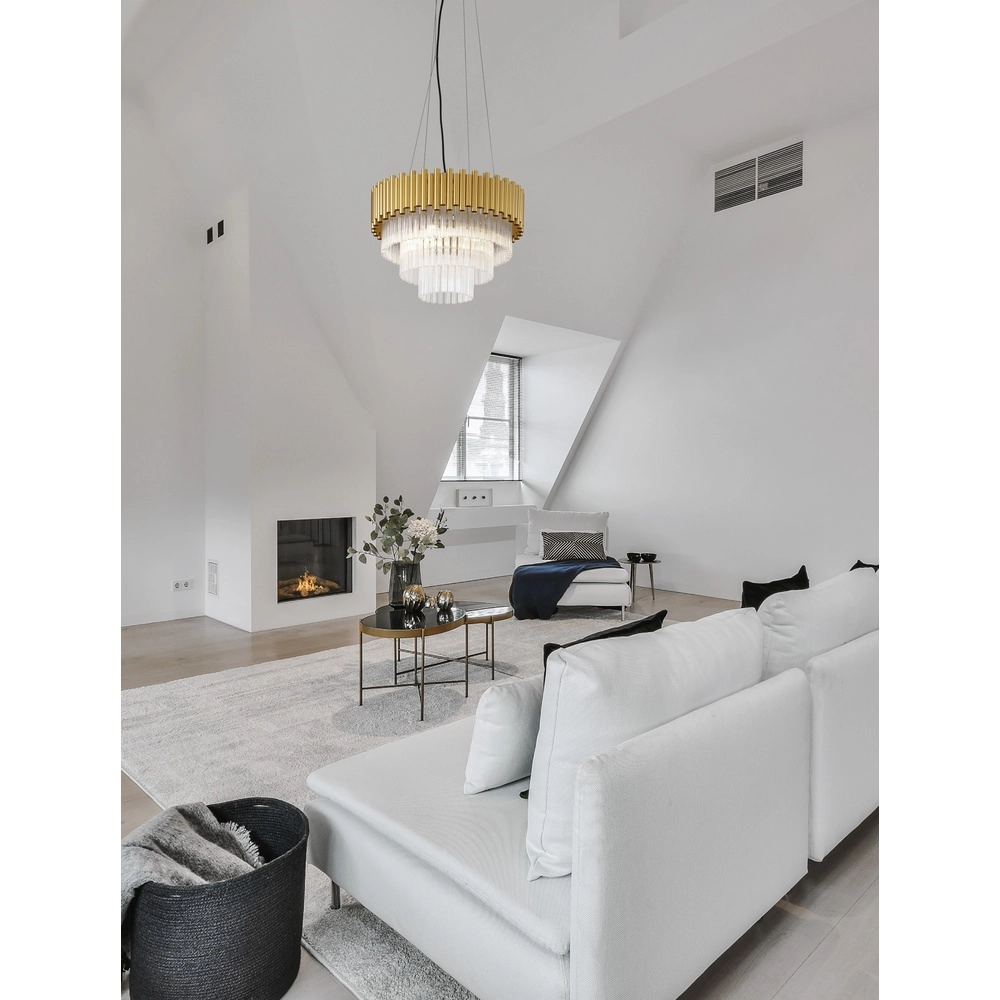 Suspension Magnolia or avec cristal Ø 50cm Lyora 5212017435026