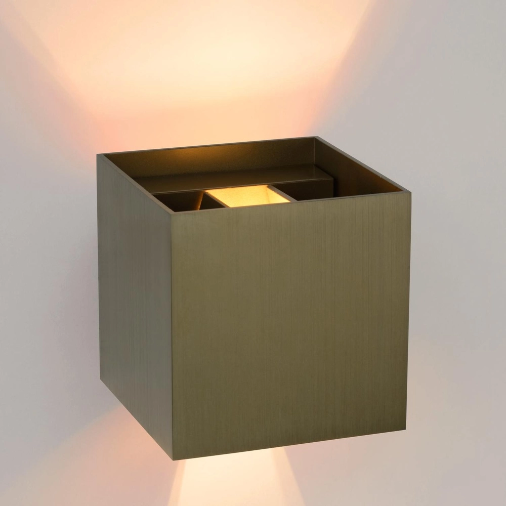 Projecteur mural carré Xio 2700K brun rouille Lucide 5411212092458