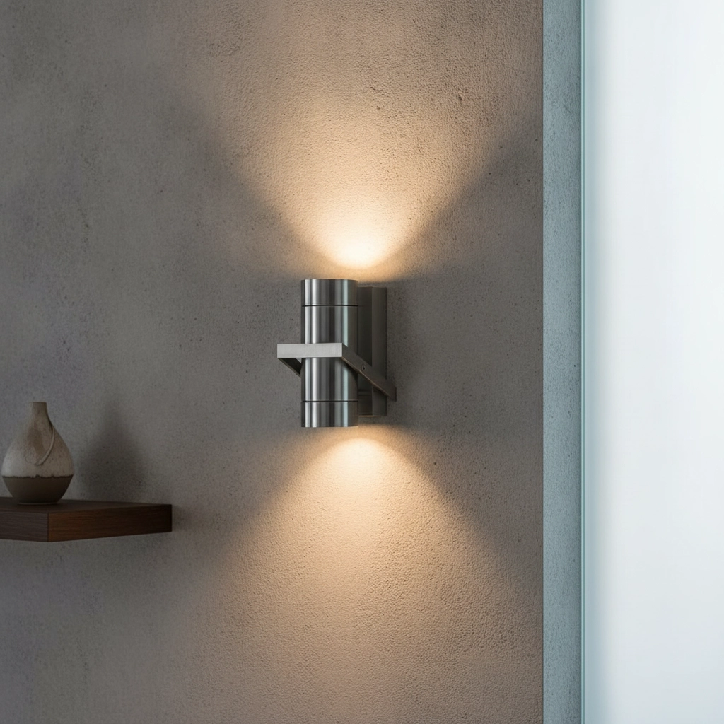 Up & downlighter en acier inoxydable Double