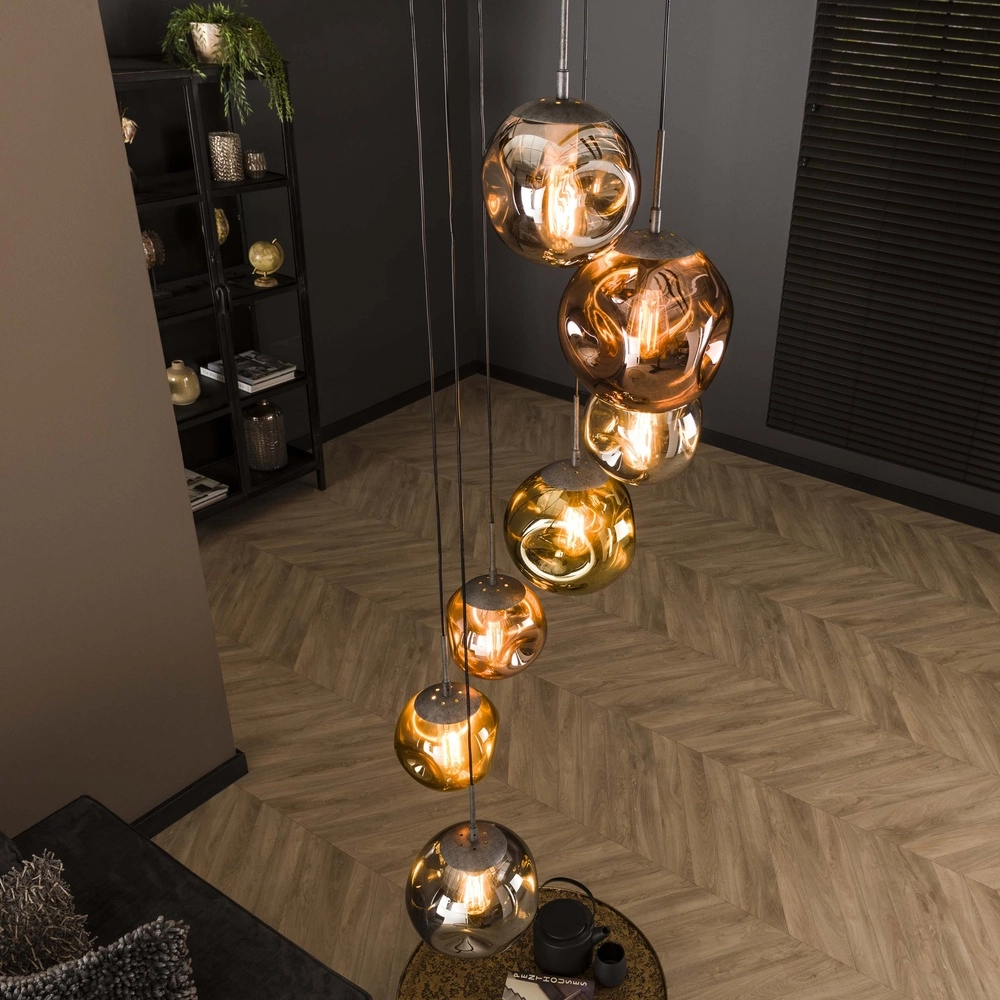 Lampe pendante Vide Stellar 7 boules de verre Lyora 8716803511699