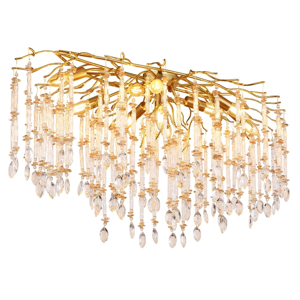 Lampe de plafond Gloria 100 cm d’or