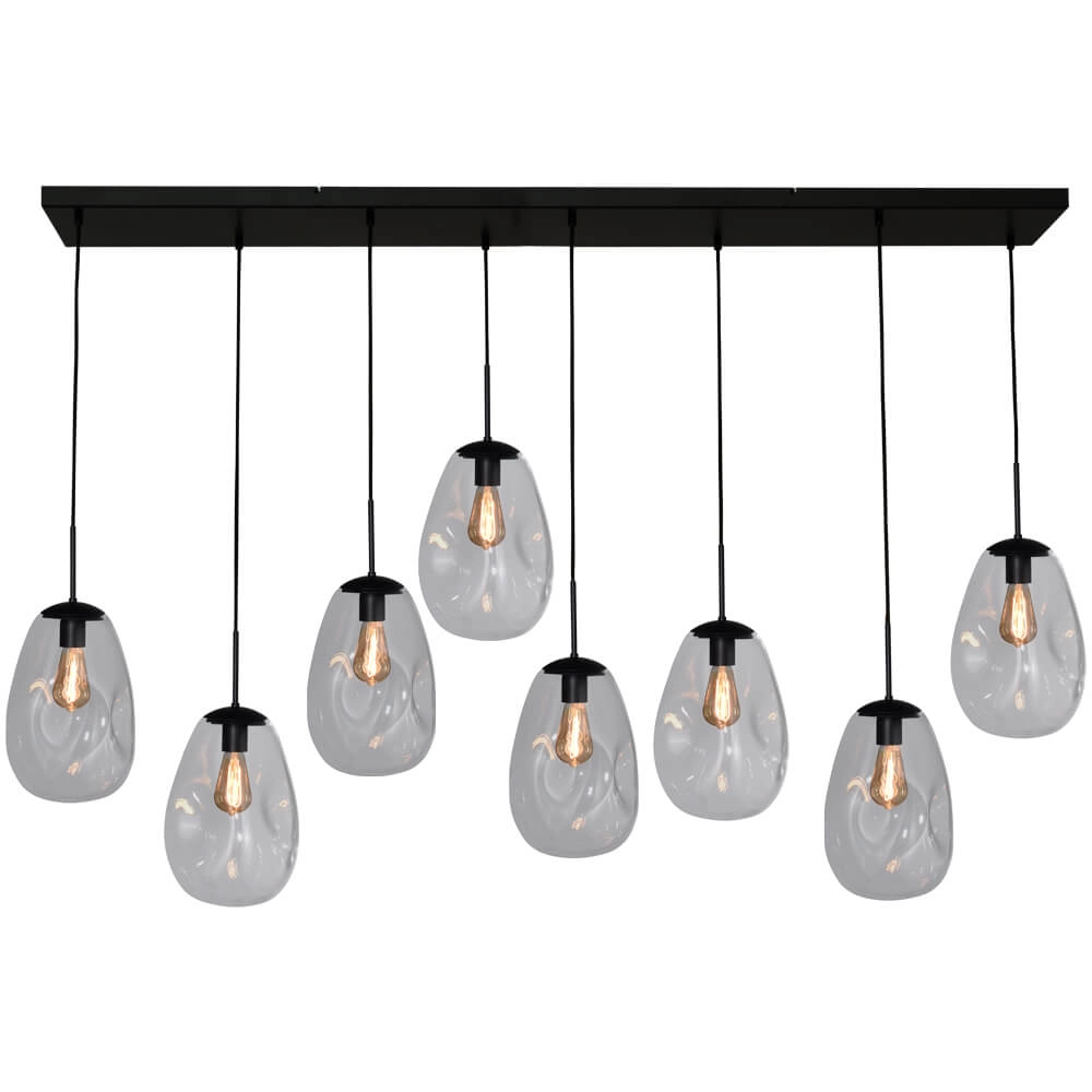 Lampe suspendue Lava 8x verre transparent Ø 22,5 cm