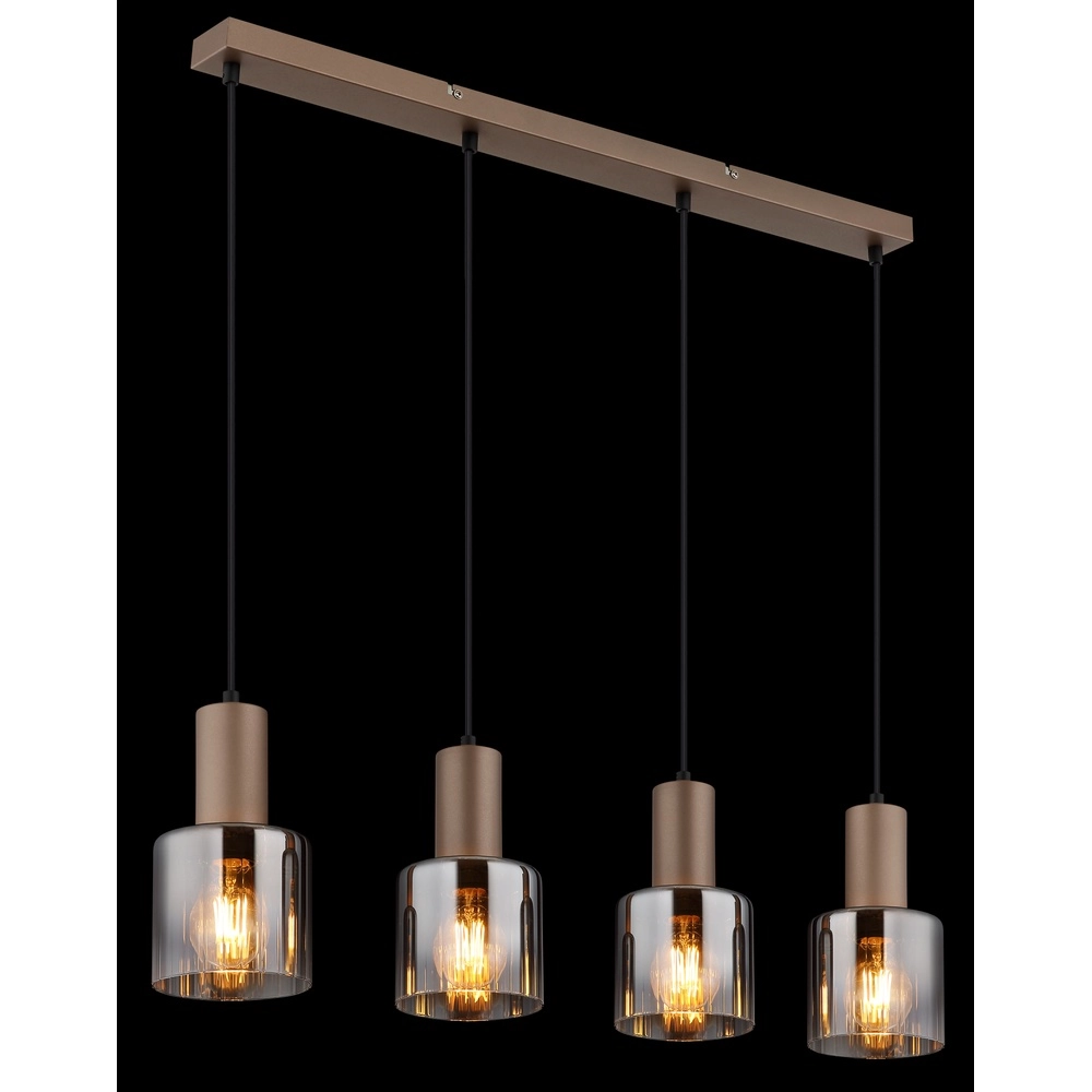 Lampe suspendue Walton Café marron 4 clairs Globo 9007371586189
