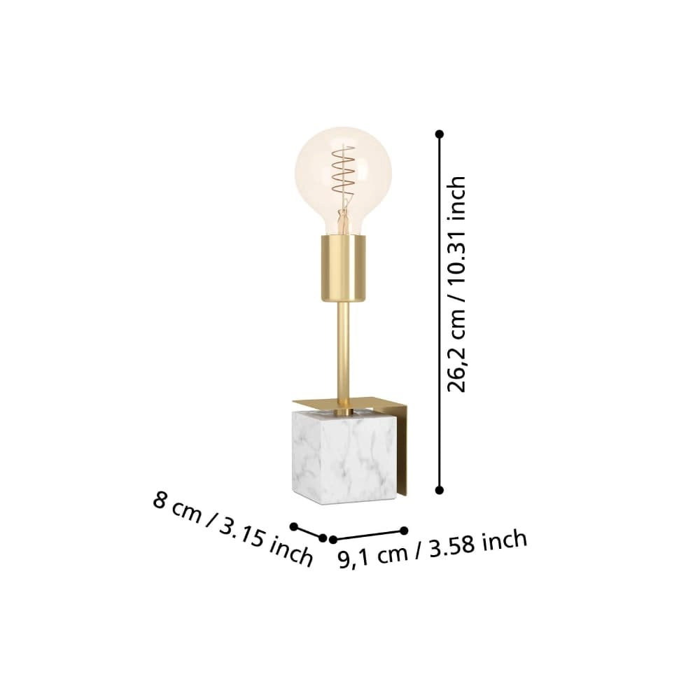 Lampe de table dorée Carmita avec socle en marbre Stars of Light 9008606240487