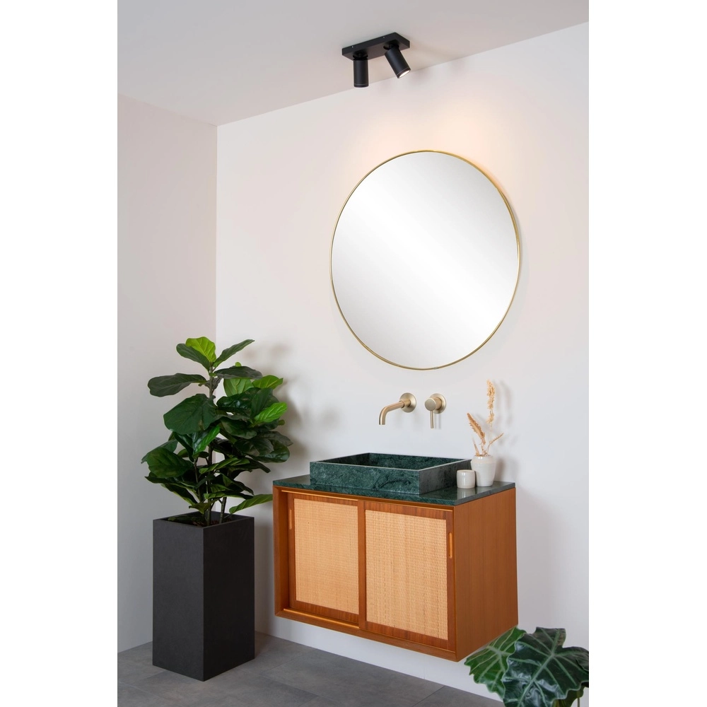 Projecteur de plafond Taylor IP44 noir à deux lumières Lucide 5411212092632
