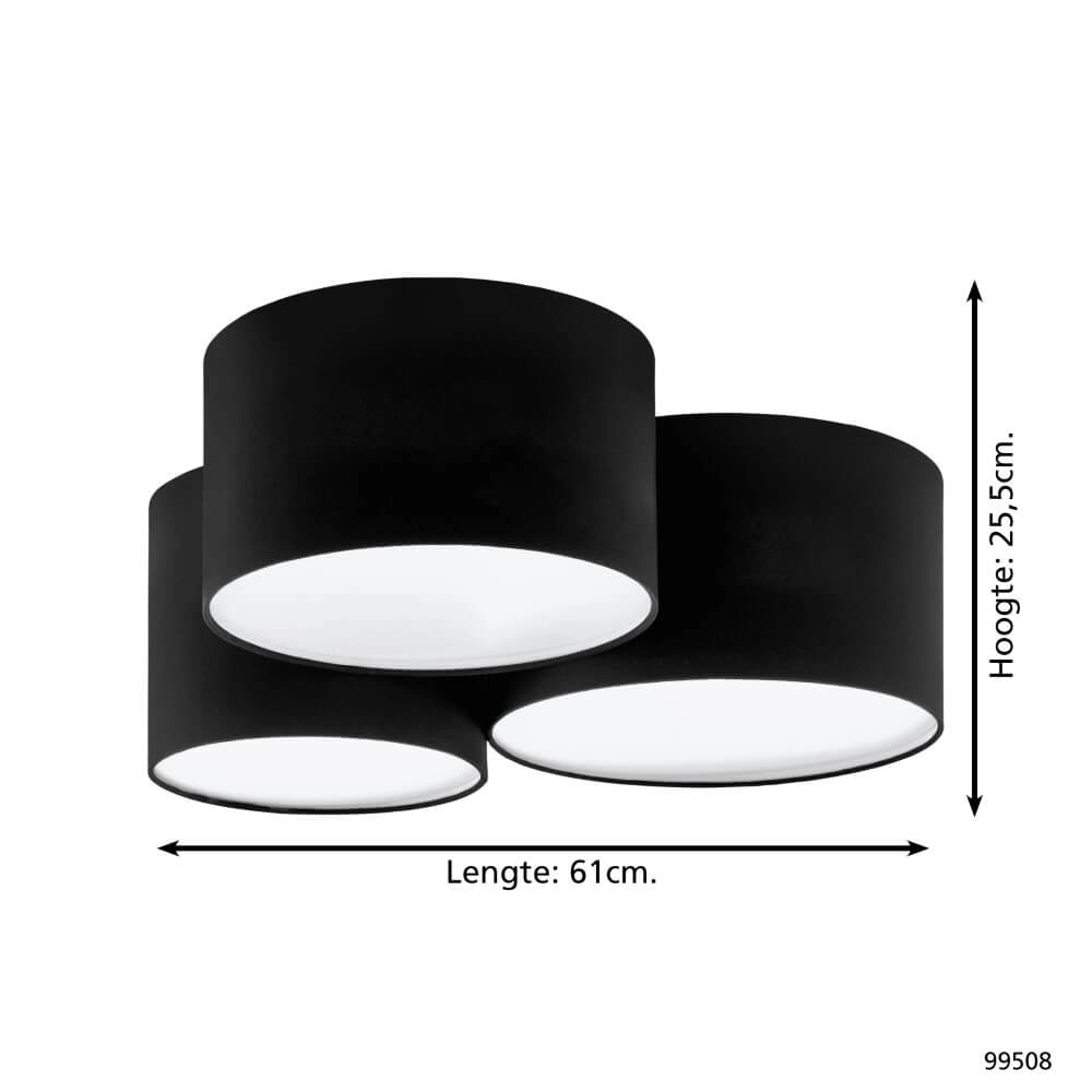 Plafonnier noir Pastore 2 Eglo 9002759995089