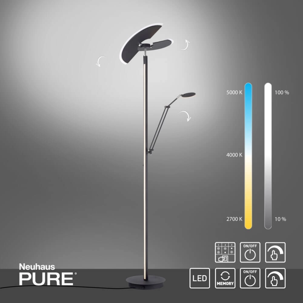 Lampadaire Pure Mutil anthracite Paul Neuhaus 4012248364345