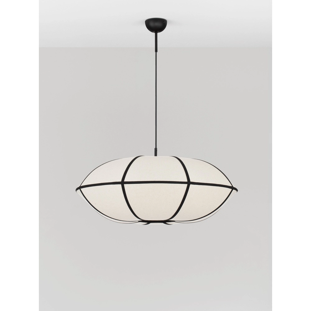 Lampe suspendue Brera noir avec blanc Ø 70cm Lyora 5212017493576