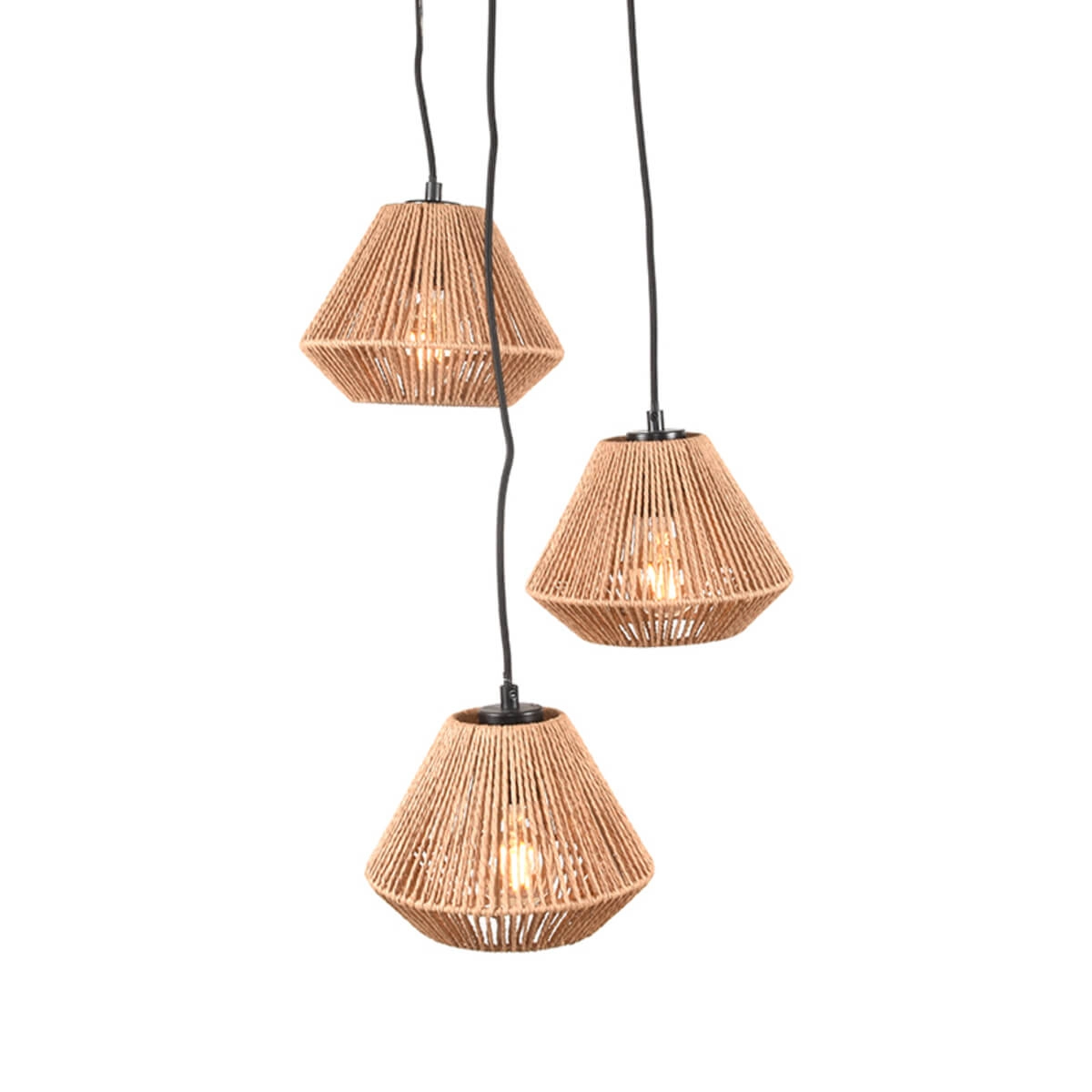Lampe suspendue 3 lumières Ibiza jute Lampe suspendue 3 lumières Ibiza jute