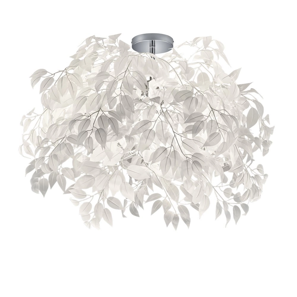 Lampe de plafond Leavy 70cm gris blanc