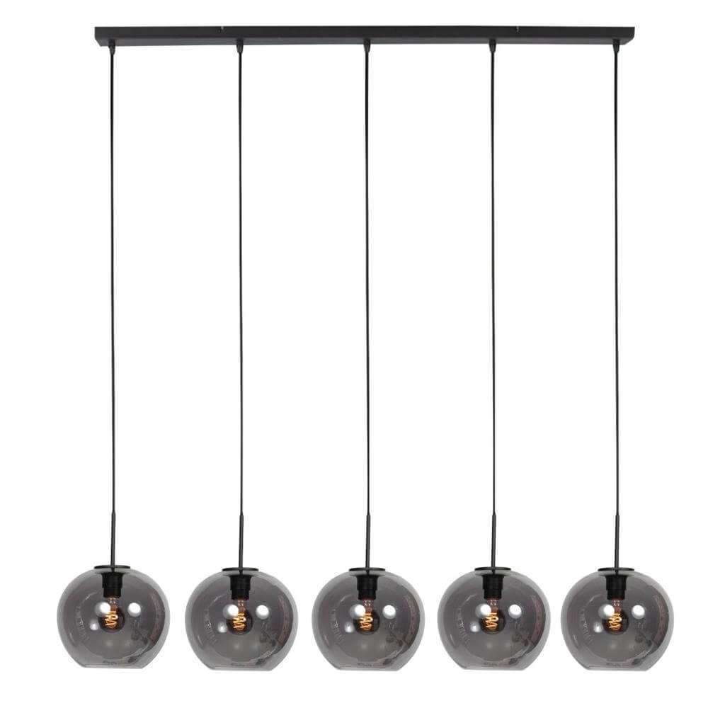 Suspension HaloSwap Noir avec boule de verre fumé Steinhauer 8712746179668