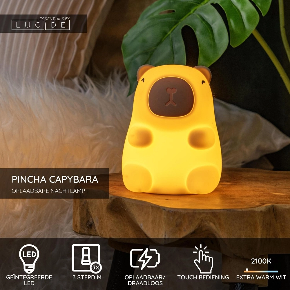 Veilleuse de la chambre des enfants Pincha Capybara Capybara Lucide 5411212541352