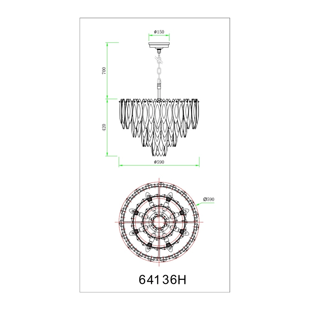 Lampe suspendue Elinor Or Globo 9007371543960
