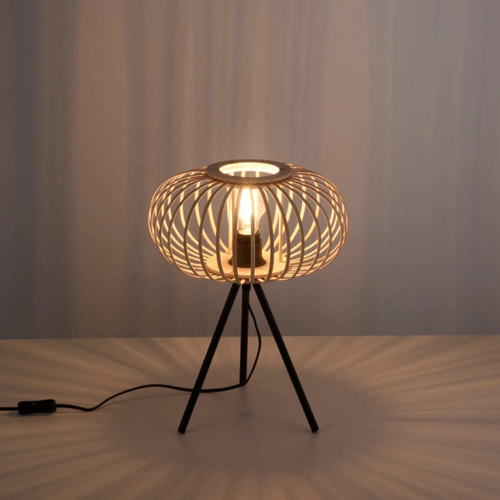 Lampe de table trépied Racoon bois Just Light 4043689987596