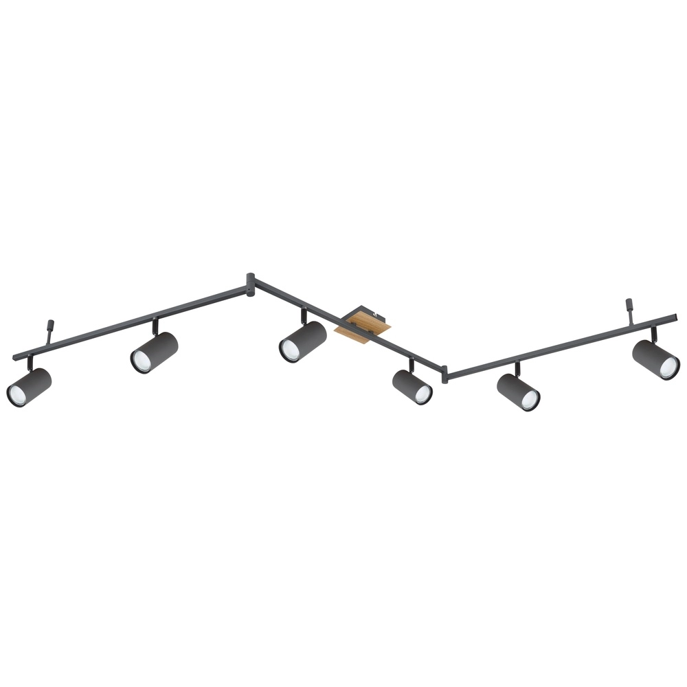 Lampe de plafond Robby Graphite à 6 lumières Globo 9007371422821