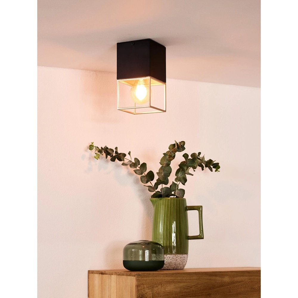 Lampe de plafond élégante Rixt Noir simple avec or Lucide 5411212211040