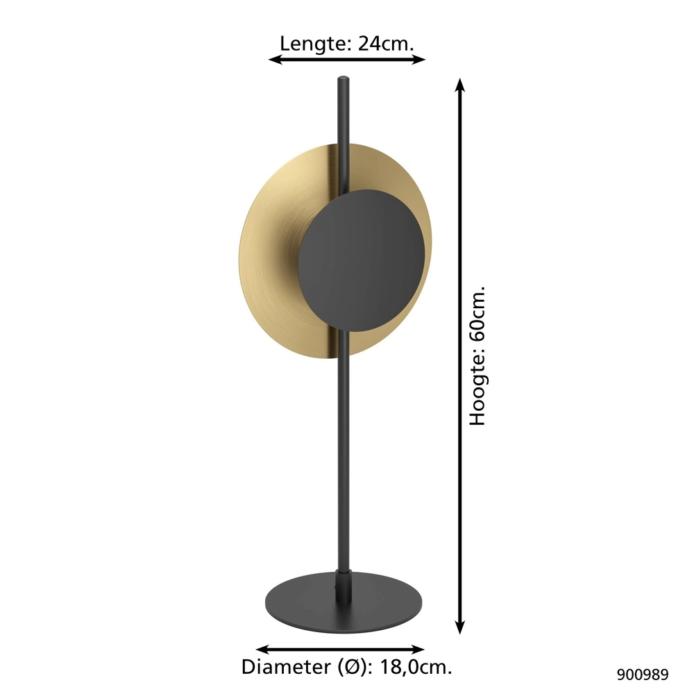 Lampe de table LED Tocina noir avec or Eglo 9008606292653