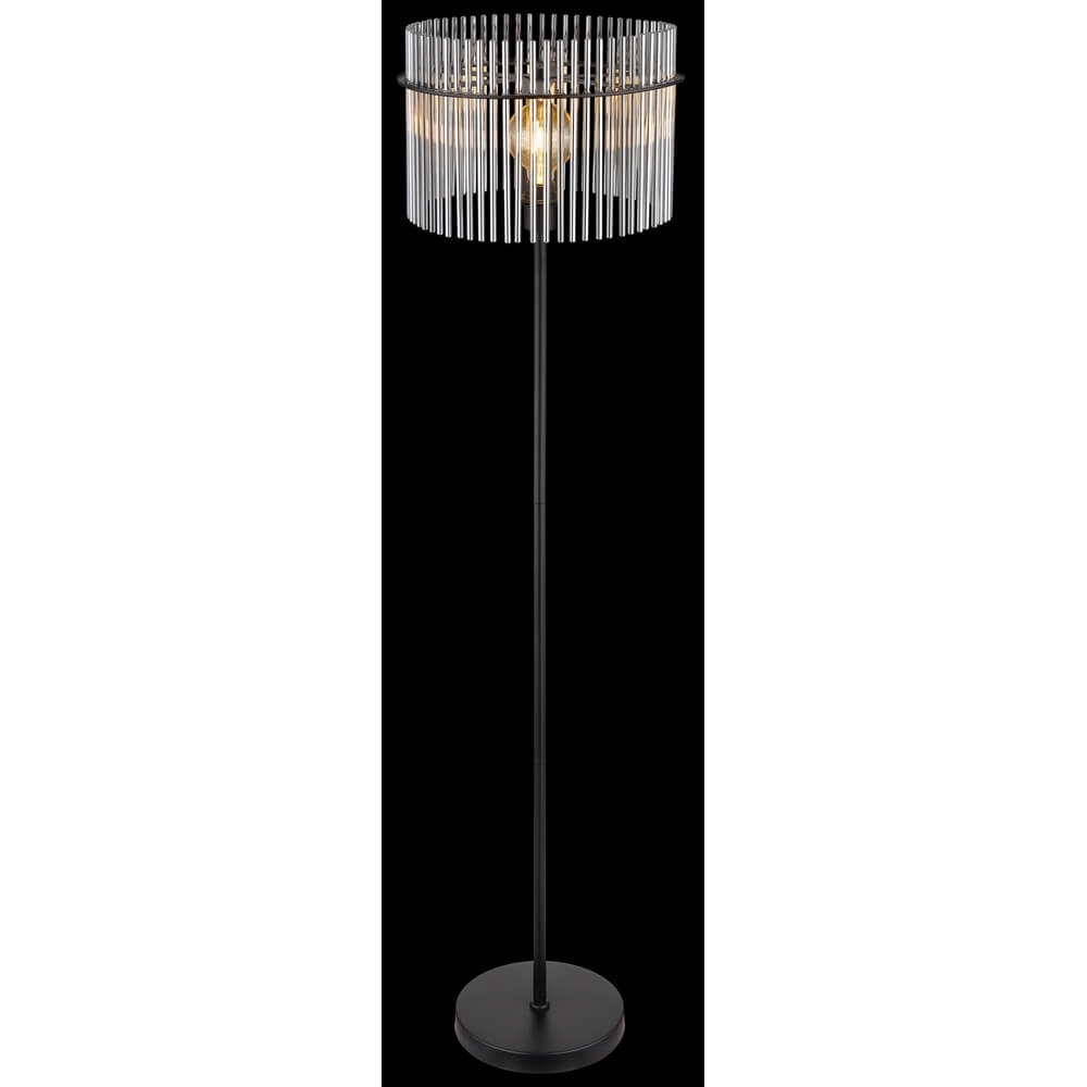 Lampadaire noir Gorley avec verre fumé Ø 38cm Globo 9007371451180