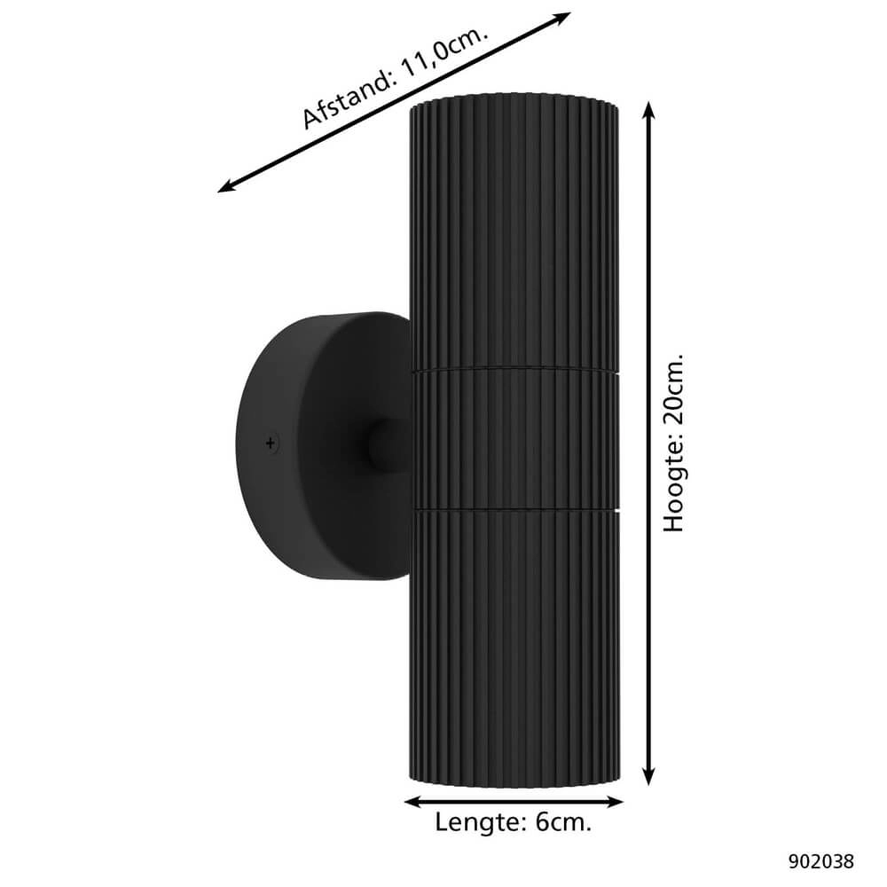 Spot monté en surface Tomelloso Haut et Bas Noir Eglo 9008606355990